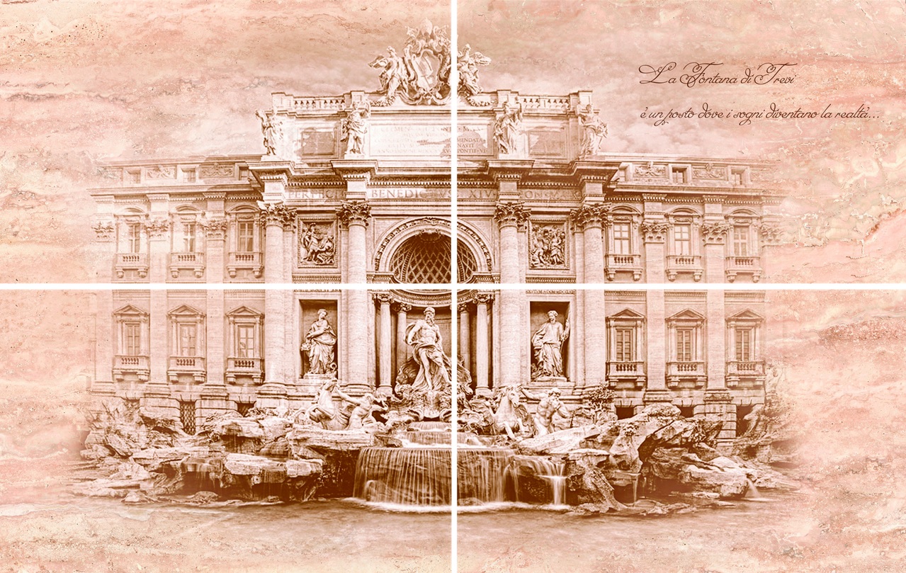 Панно Новомосковск Travertin Fontana di Trevi 50*80 - купить в Туле по  выгодной цене от компании ИнтерДекор